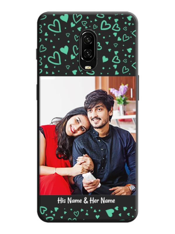 Custom Sea Green Indefinite Love Pattern - Photo on Space Black Soft Matte Mobile Cover - OnePlus 6T