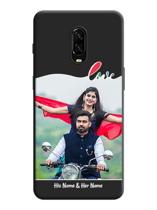 Custom Fall in Love Pattern with Picture - Photo on Space Black Soft Matte Mobile Case - OnePlus 6T