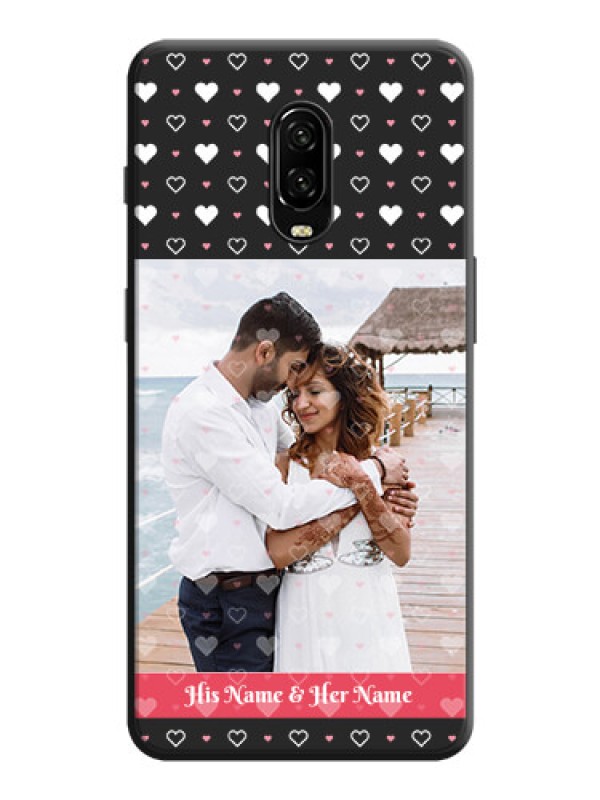 Custom White Color Love Symbols with Text Design - Photo on Space Black Soft Matte Phone Cover - OnePlus 6T