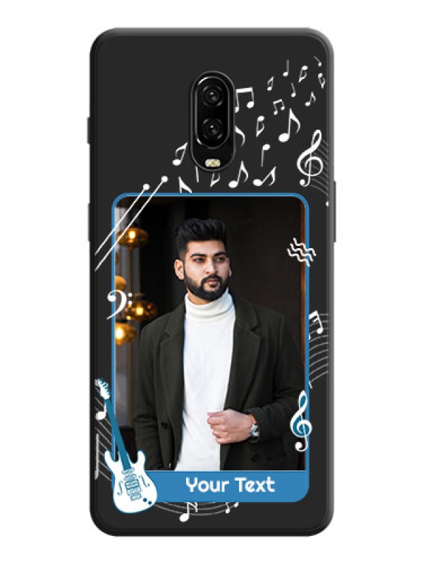 Custom Musical Theme Design with Text - Photo on Space Black Soft Matte Mobile Case - OnePlus 6T