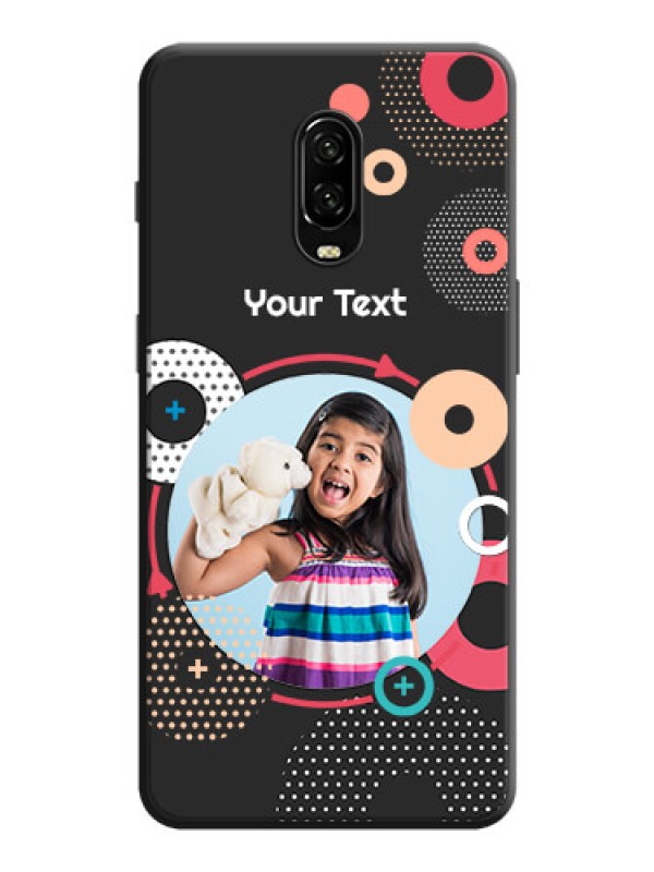 Custom Multicoloured Round Image on Personalised Space Black Soft Matte Cases - OnePlus 6T