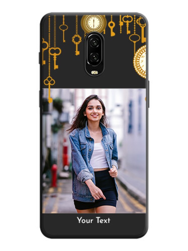 Custom Decorative Design with Text on Space Black Custom Soft Matte Back Cover - OnePlus 6T