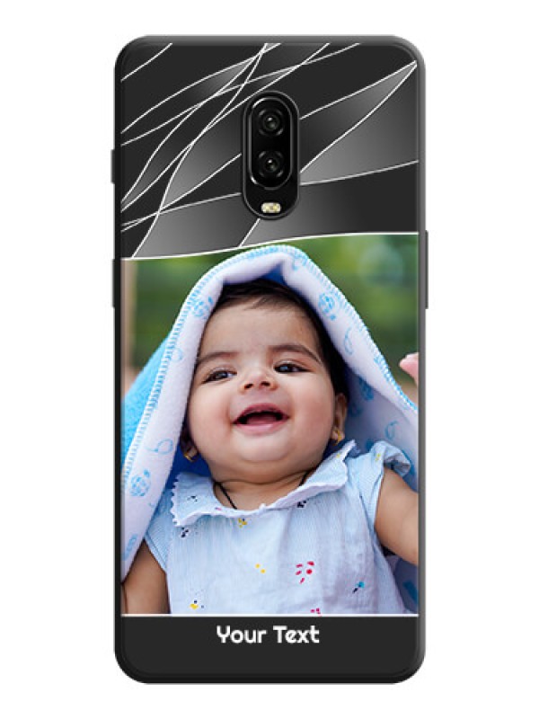 Custom Mixed Wave Lines - Photo on Space Black Soft Matte Mobile Cover - OnePlus 6T