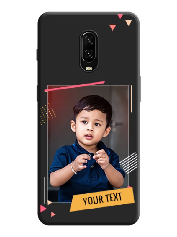 Custom Photo Frame with Triangle Small Dots - Photo on Space Black Soft Matte Back Cover - OnePlus 6T
