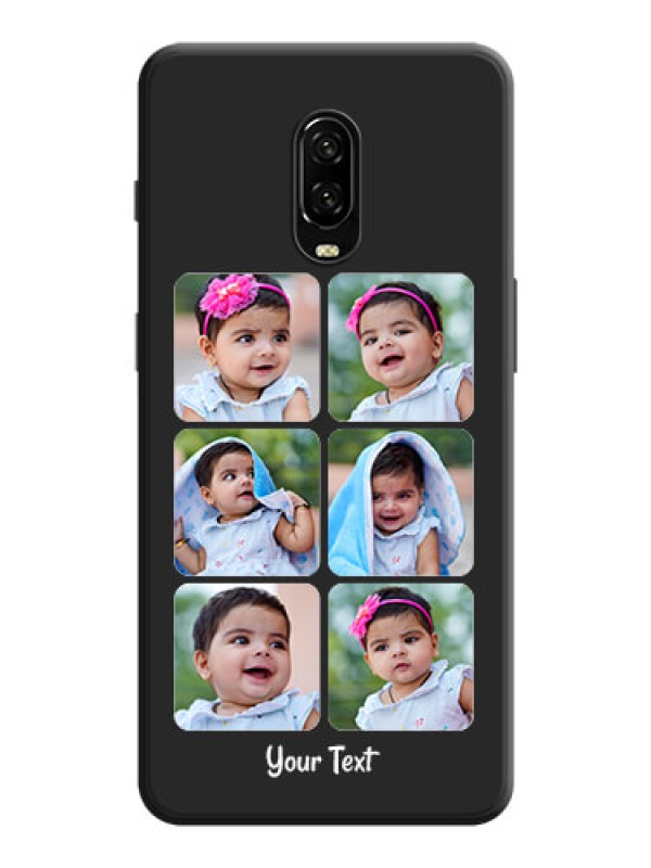 Custom Floral Art with 6 Image Holder - Photo on Space Black Soft Matte Mobile Case - OnePlus 6T