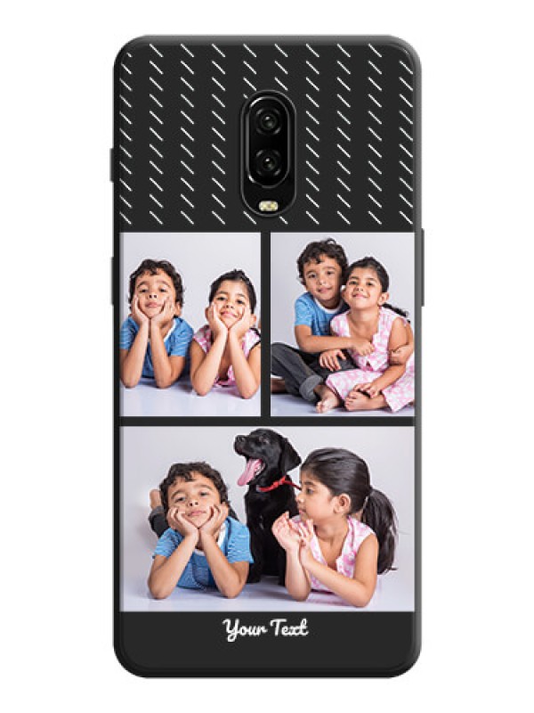 Custom Cross Dotted Pattern with 2 Image Holder  on Personalised Space Black Soft Matte Cases - OnePlus 6T
