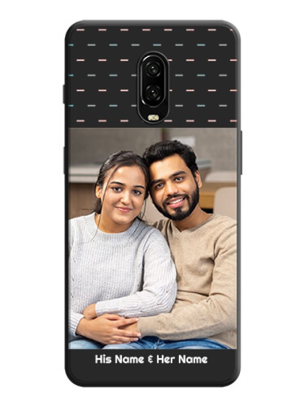 Custom Line Pattern Design with Text on Space Black Custom Soft Matte Phone Back Cover - OnePlus 6T
