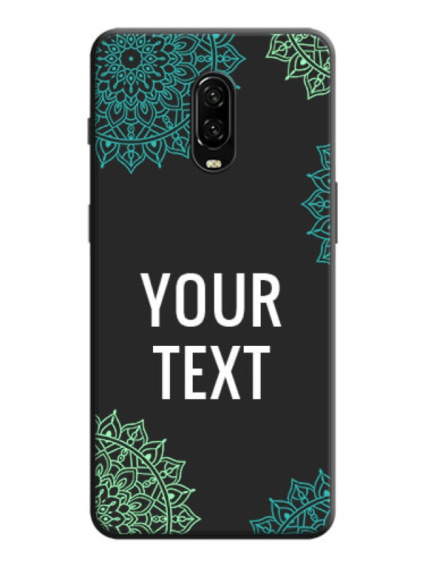 Custom Your Name with Floral Design on Space Black Custom Soft Matte Back Cover - OnePlus 6T