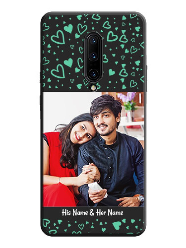 Custom Sea Green Indefinite Love Pattern - Photo on Space Black Soft Matte Mobile Cover - OnePlus 7 Pro