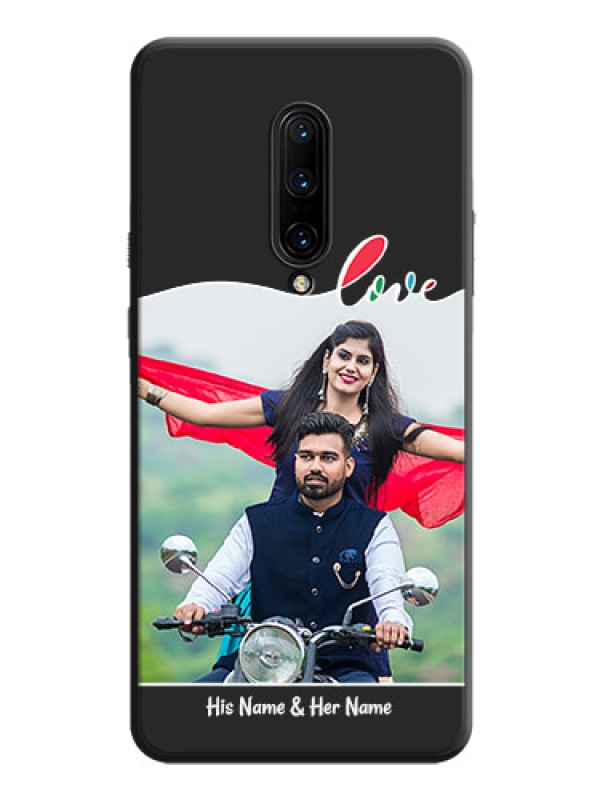 Custom Fall in Love Pattern with Picture - Photo on Space Black Soft Matte Mobile Case - OnePlus 7 Pro