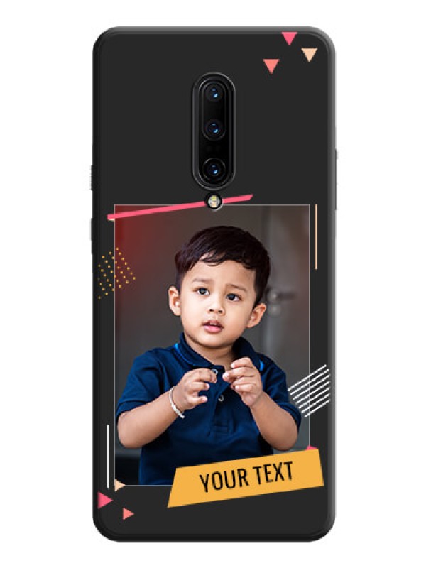 Custom Photo Frame with Triangle Small Dots - Photo on Space Black Soft Matte Back Cover - OnePlus 7 Pro
