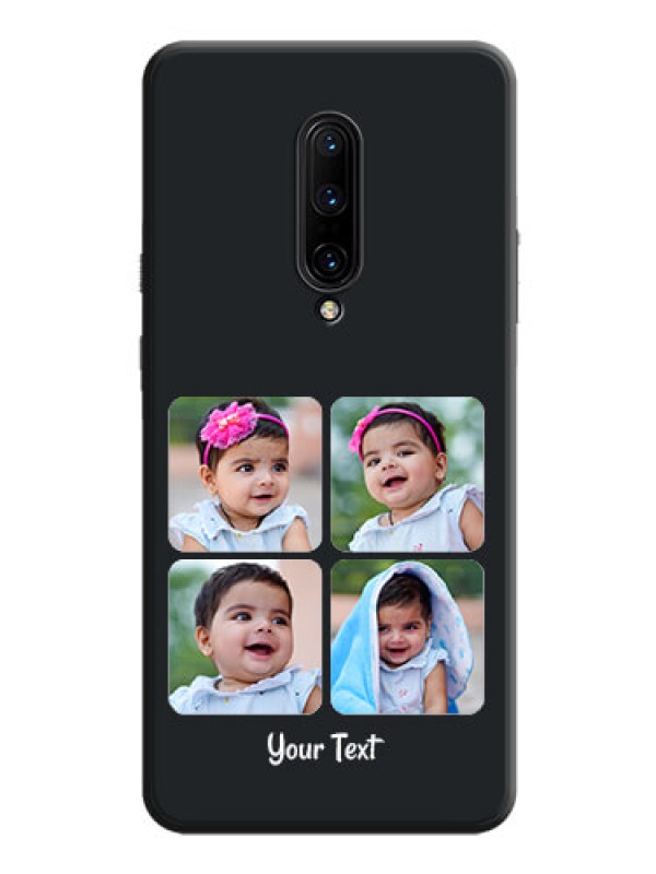 Custom Floral Art with 6 Image Holder - Photo on Space Black Soft Matte Mobile Case - OnePlus 7 Pro