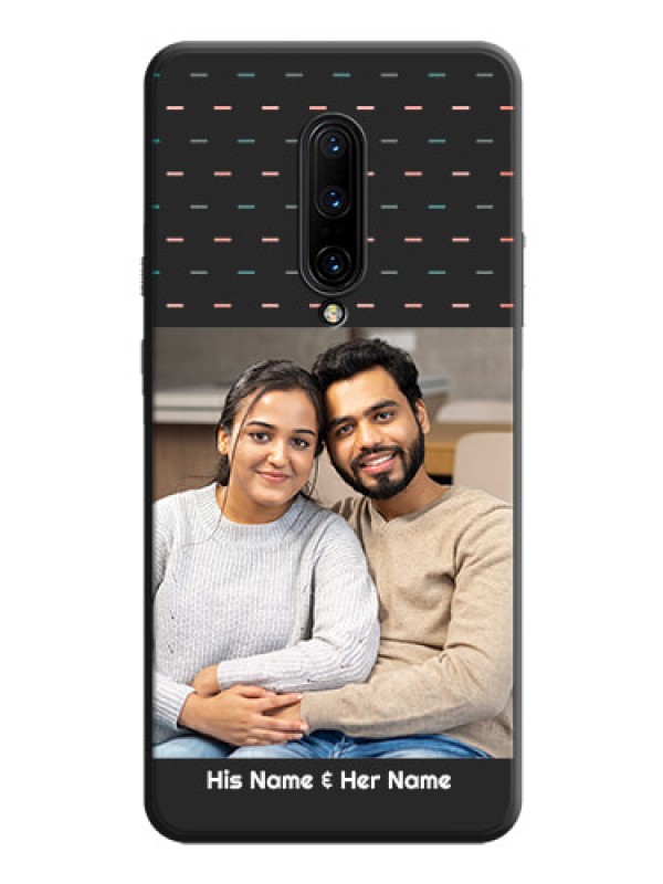 Custom Line Pattern Design with Text on Space Black Custom Soft Matte Phone Back Cover - OnePlus 7 Pro