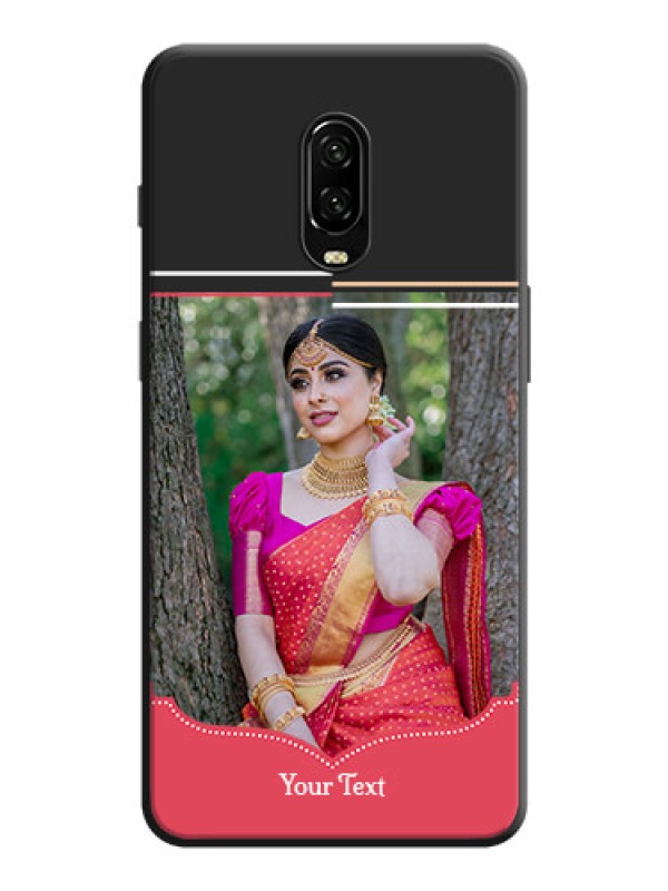 Custom Classic Plain Design with Name on Photo on Space Black Soft Matte Phone Cover - OnePlus 7