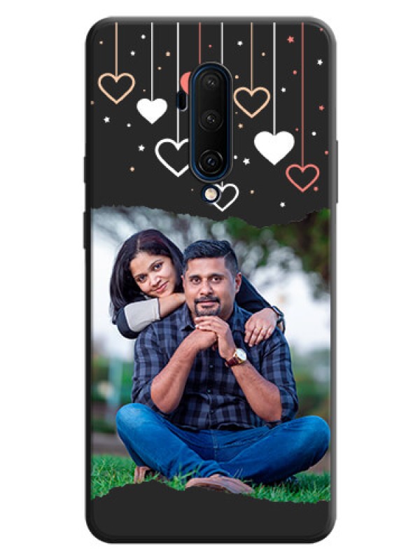 Custom Love Hangings with Splash Wave Picture on Space Black Custom Soft Matte Phone Back Cover - OnePlus 7T Pro