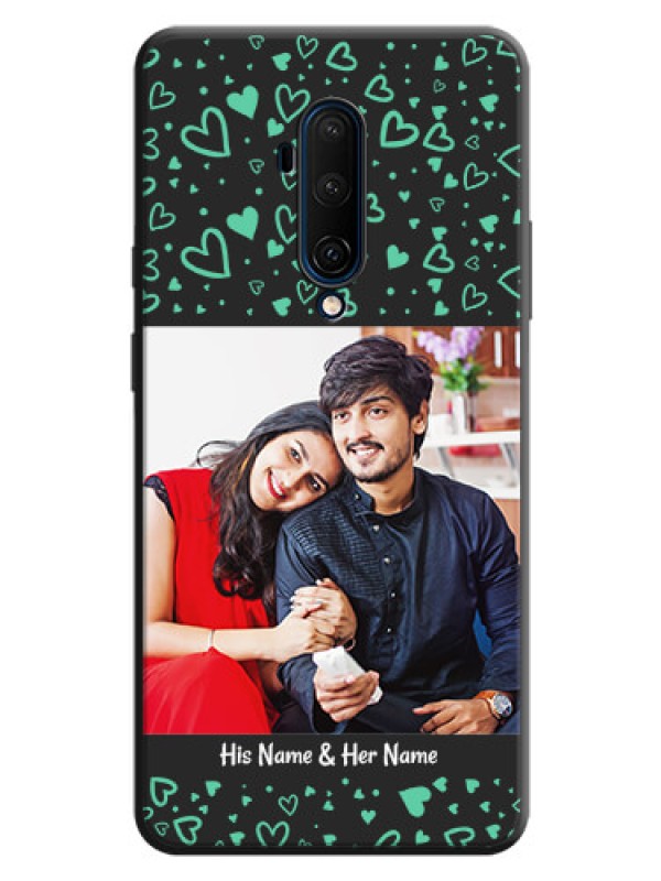 Custom Sea Green Indefinite Love Pattern - Photo on Space Black Soft Matte Mobile Cover - OnePlus 7T Pro