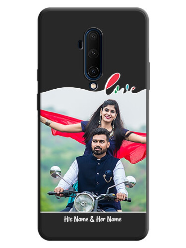 Custom Fall in Love Pattern with Picture - Photo on Space Black Soft Matte Mobile Case - OnePlus 7T Pro