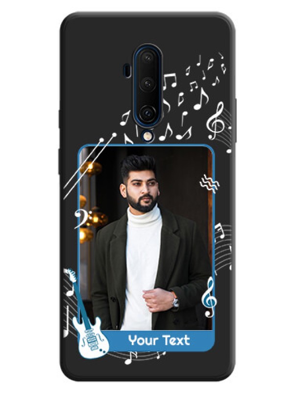 Custom Musical Theme Design with Text - Photo on Space Black Soft Matte Mobile Case - OnePlus 7T Pro