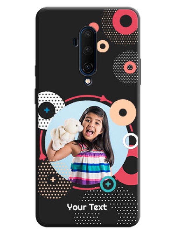 Custom Multicoloured Round Image on Personalised Space Black Soft Matte Cases - OnePlus 7T Pro