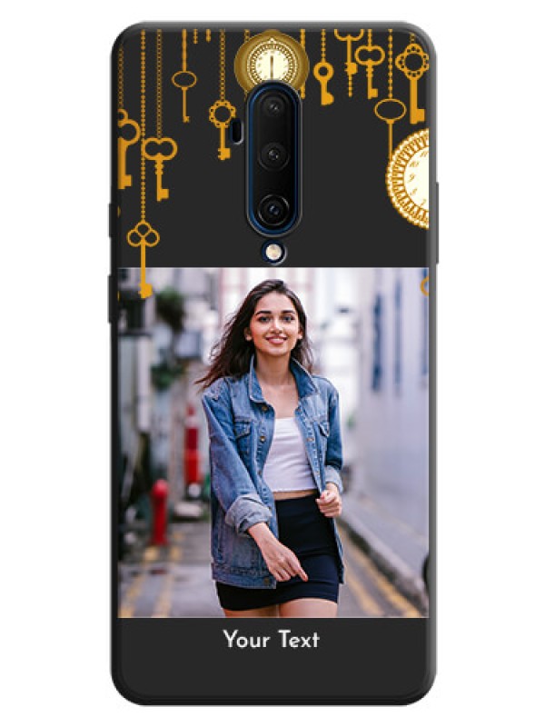 Custom Decorative Design with Text on Space Black Custom Soft Matte Back Cover - OnePlus 7T Pro
