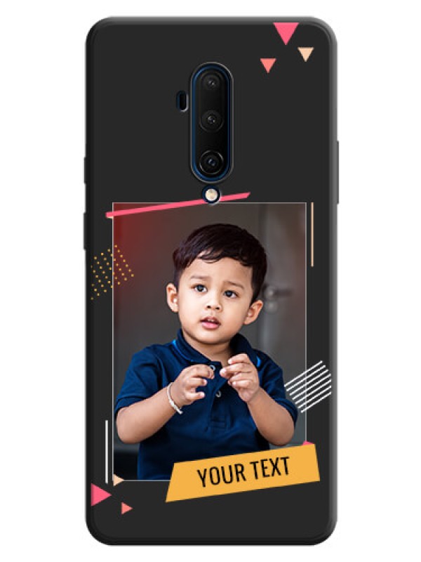 Custom Photo Frame with Triangle Small Dots - Photo on Space Black Soft Matte Back Cover - OnePlus 7T Pro