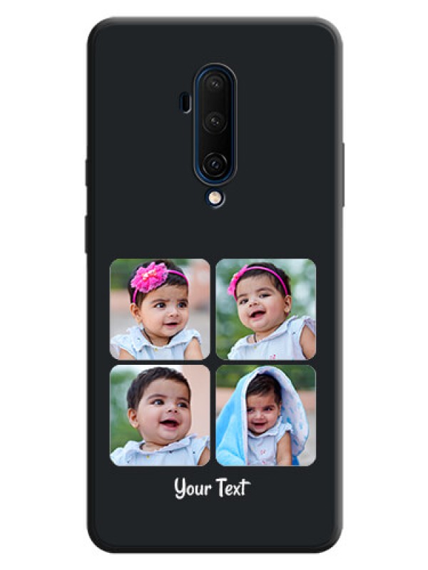 Custom Floral Art with 6 Image Holder - Photo on Space Black Soft Matte Mobile Case - OnePlus 7T Pro