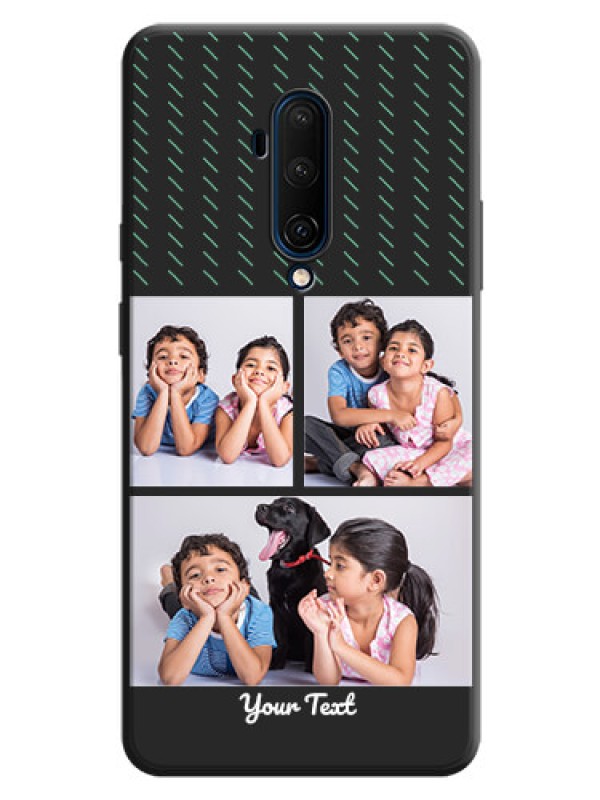 Custom Cross Dotted Pattern with 2 Image Holder  on Personalised Space Black Soft Matte Cases - OnePlus 7T Pro