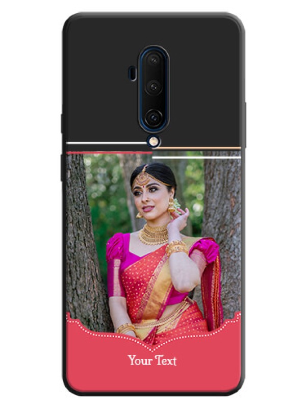 Custom Classic Plain Design with Name - Photo on Space Black Soft Matte Phone Cover - OnePlus 7T Pro