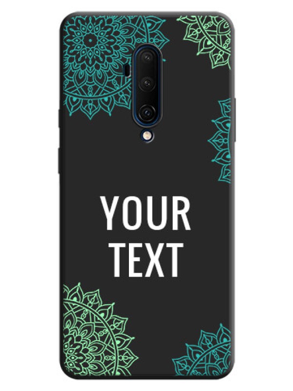 Custom Your Name with Floral Design on Space Black Custom Soft Matte Back Cover - OnePlus 7T Pro