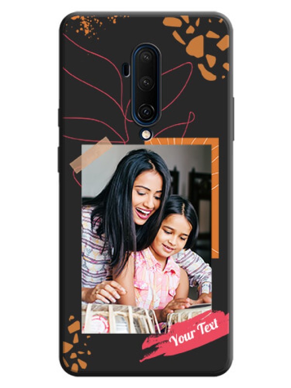 Custom Orange Photo Frame on Space Black Custom Soft Matte Phone Back Cover - OnePlus 7T Pro