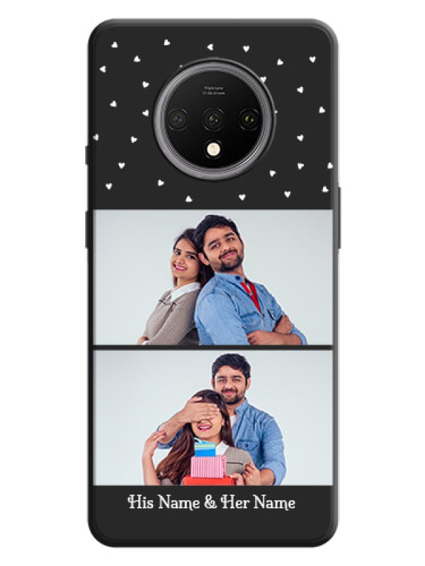 Custom Miniature Love Symbols with Name on Space Black Custom Soft Matte Back Cover - OnePlus 7T