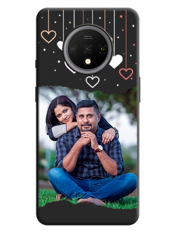 Custom Love Hangings with Splash Wave Picture on Space Black Custom Soft Matte Phone Back Cover - OnePlus 7T