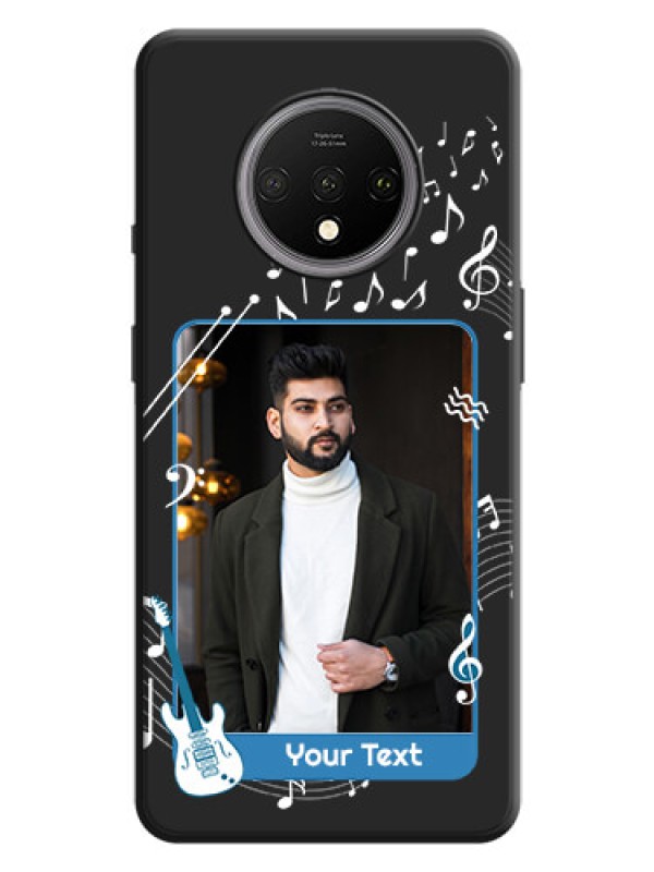 Custom Musical Theme Design with Text - Photo on Space Black Soft Matte Mobile Case - OnePlus 7T