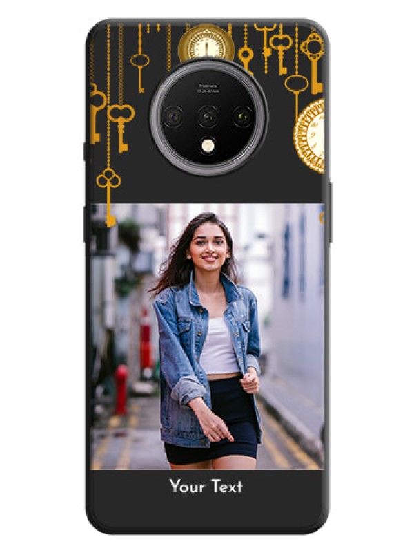 Custom Decorative Design with Text on Space Black Custom Soft Matte Back Cover - OnePlus 7T