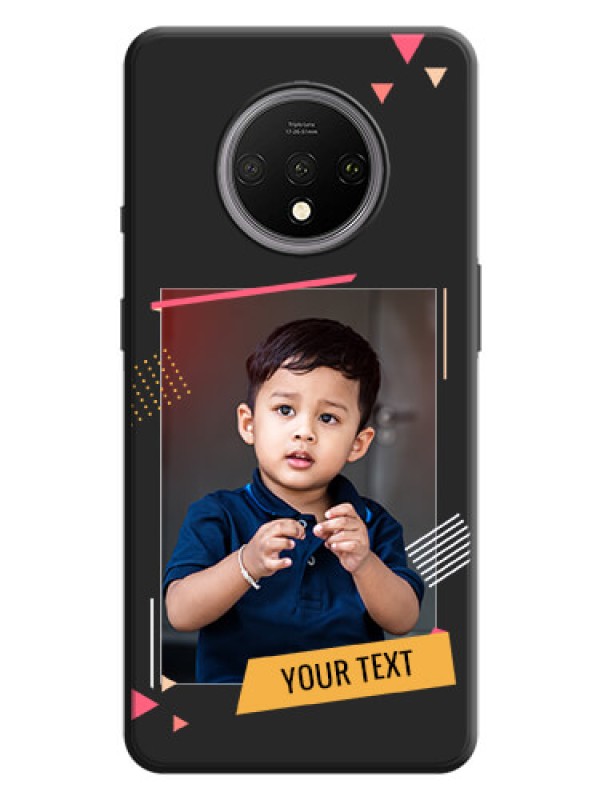 Custom Photo Frame with Triangle Small Dots - Photo on Space Black Soft Matte Back Cover - OnePlus 7T