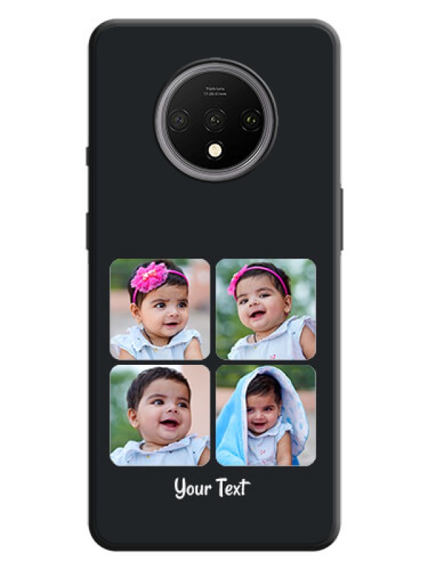 Custom Floral Art with 6 Image Holder - Photo on Space Black Soft Matte Mobile Case - OnePlus 7T