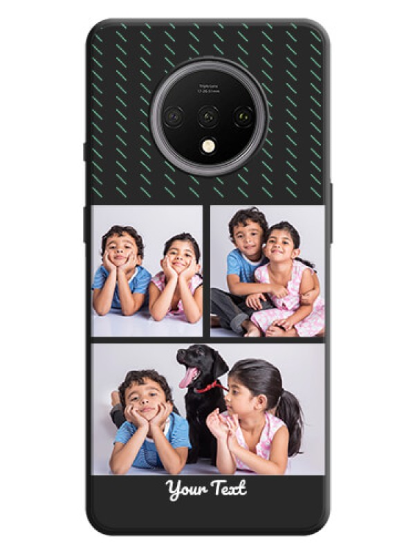 Custom Cross Dotted Pattern with 2 Image Holder  on Personalised Space Black Soft Matte Cases - OnePlus 7T