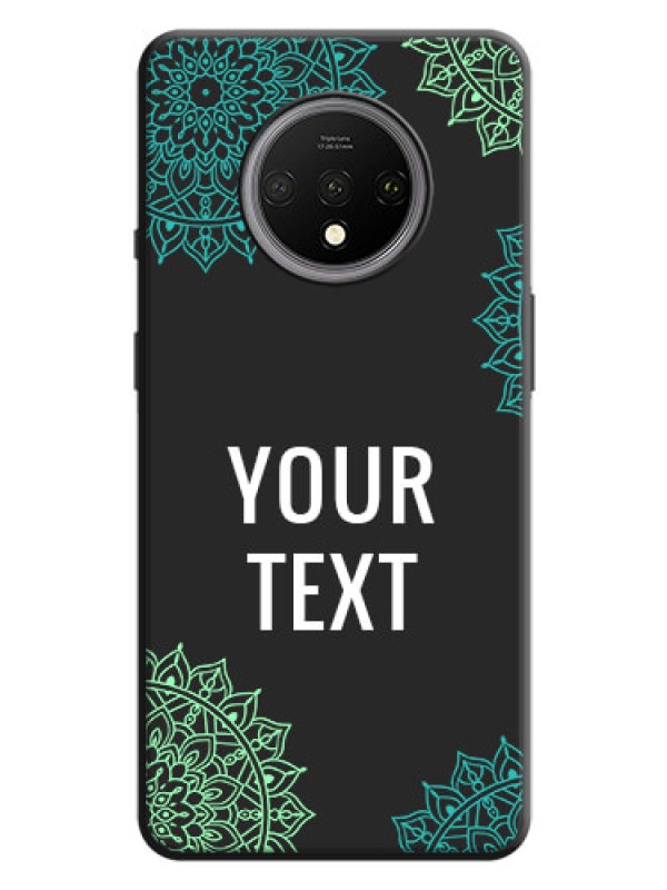 Custom Your Name with Floral Design on Space Black Custom Soft Matte Back Cover - OnePlus 7T