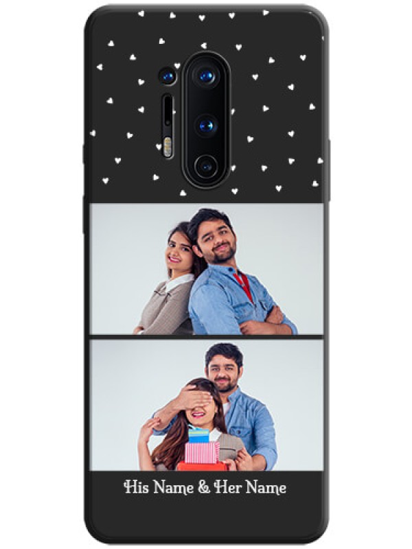 Custom Miniature Love Symbols with Name on Space Black Custom Soft Matte Back Cover - OnePlus 8 Pro