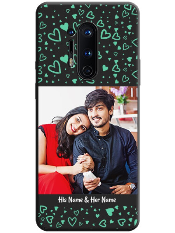 Custom Sea Green Indefinite Love Pattern - Photo on Space Black Soft Matte Mobile Cover - OnePlus 8 Pro