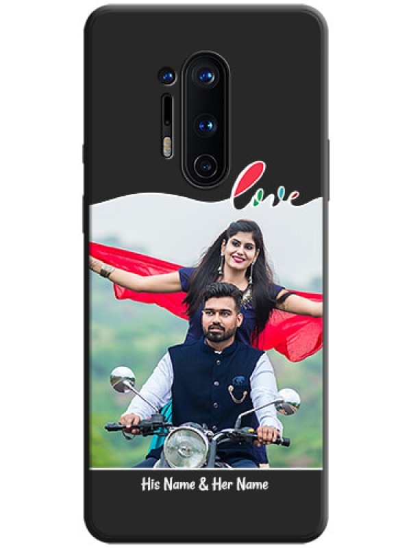 Custom Fall in Love Pattern with Picture - Photo on Space Black Soft Matte Mobile Case - OnePlus 8 Pro