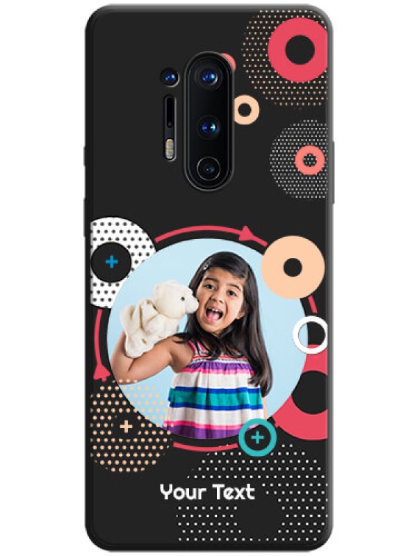 Custom Multicoloured Round Image on Personalised Space Black Soft Matte Cases - OnePlus 8 Pro