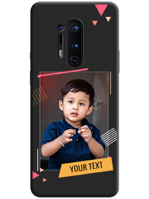 Custom Photo Frame with Triangle Small Dots - Photo on Space Black Soft Matte Back Cover - OnePlus 8 Pro