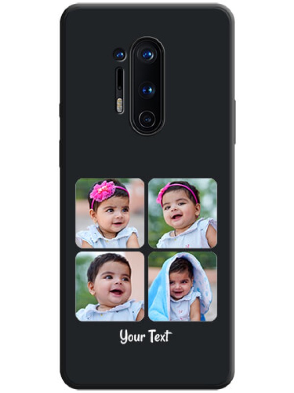 Custom Floral Art with 6 Image Holder - Photo on Space Black Soft Matte Mobile Case - OnePlus 8 Pro