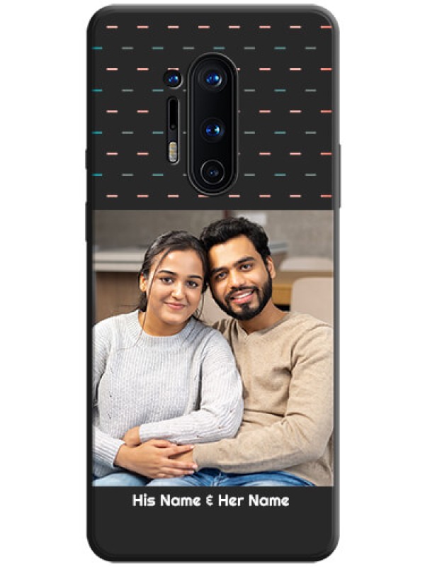 Custom Line Pattern Design with Text on Space Black Custom Soft Matte Phone Back Cover - OnePlus 8 Pro