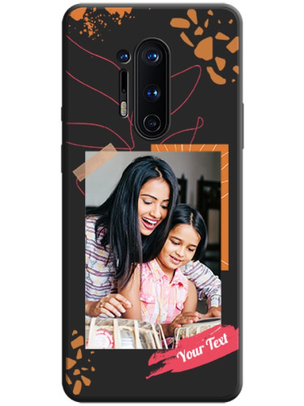 Custom Orange Photo Frame on Space Black Custom Soft Matte Phone Back Cover - OnePlus 8 Pro