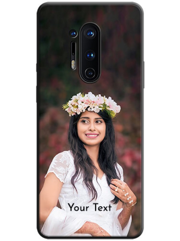 Custom Full Single Pic Upload With Text On Space Black Personalized Soft Matte Phone Covers -Oneplus 8 Pro
