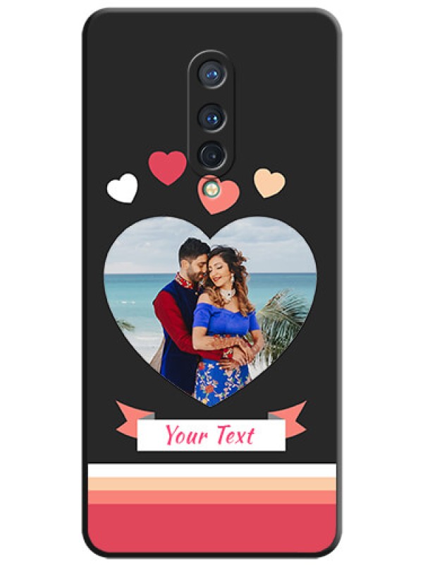 Custom Love Shaped Photo with Colorful Stripes on Personalised Space Black Soft Matte Cases - OnePlus 8