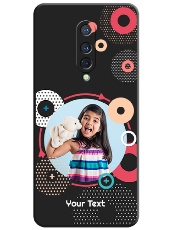 Custom Multicoloured Round Image on Personalised Space Black Soft Matte Cases - OnePlus 8
