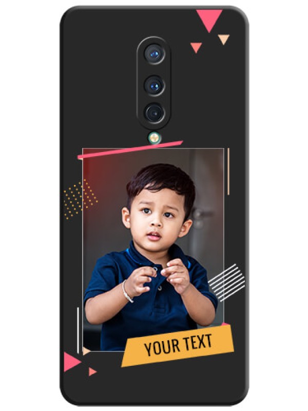 Custom Photo Frame with Triangle Small Dots - Photo on Space Black Soft Matte Back Cover - OnePlus 8